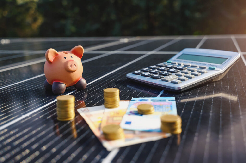 Money,Saved,By,Using,Energy,With,Solar,Panel,On,The